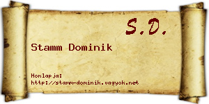 Stamm Dominik névjegykártya